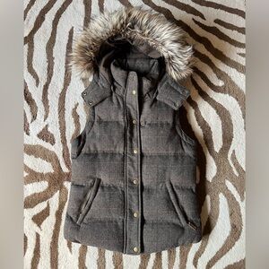 Jack Wills Tweed Down Puffer Vest with Detachable Hood 6